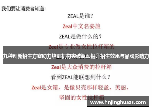 九种创新招生方案助力培训机构突破瓶颈提升招生效果与品牌影响力